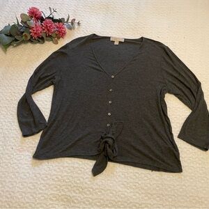 Michael‎ Kors Charcoal Button-Down Top